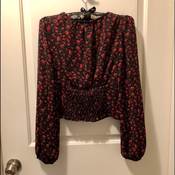 Floral puff-sleeved blouse - Picture 2 of 3